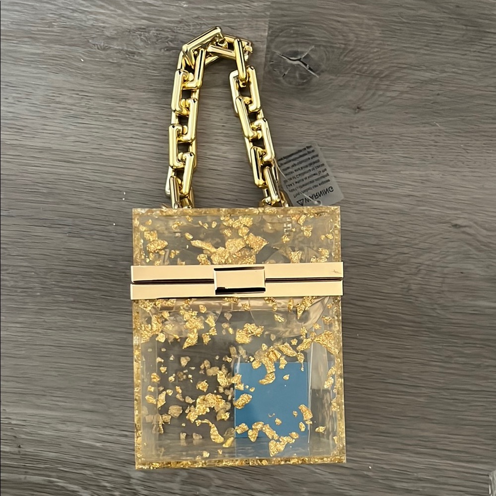Gold Chain Clear Bag